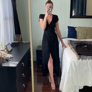 XIX Palms Black Wrap Dress